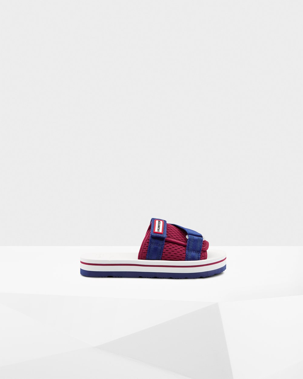 Chinelos Hunter Feminina Branco/Vermelhas/Azuis - Original Flatform Beach - 91FVCNUAH